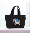 Sunveno - Insulated Lunch Bag -Embroidery Unicorn Black
